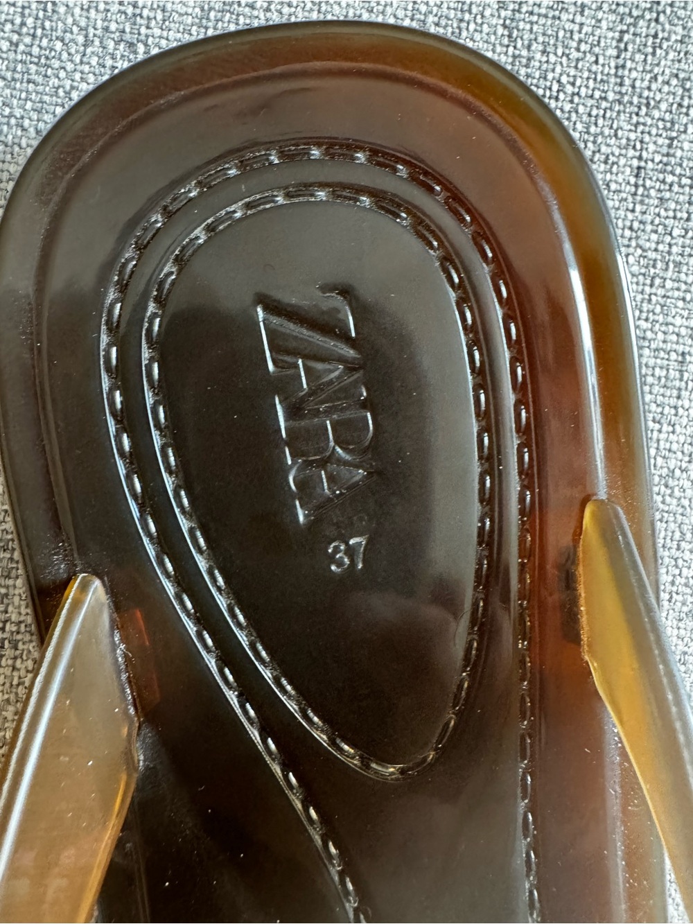 Zara Brown Translucent Strap Jelly Sandals - Picture 5 of 5